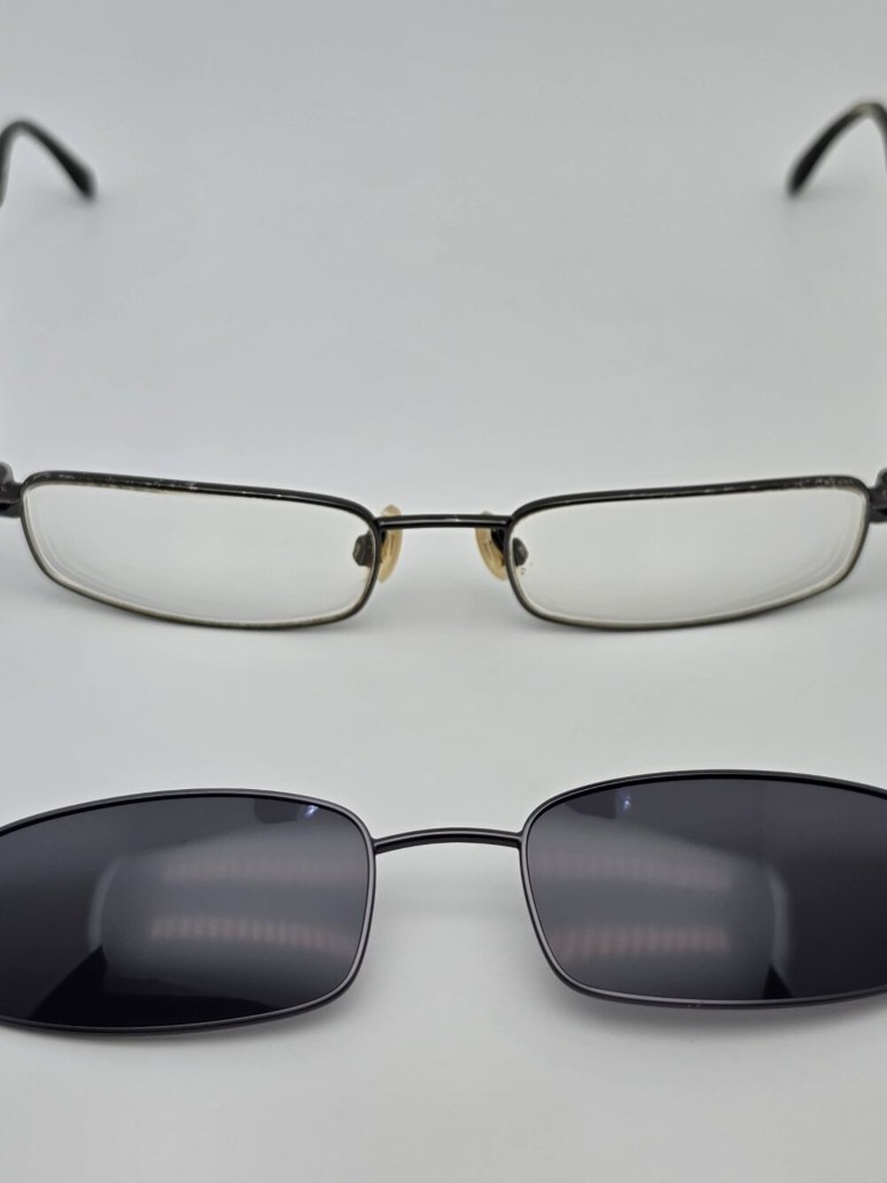 Cargo C5028 20 Satin Grey Eyeglasses Frame w/ Clip On Polarized Sunglasses 50mm